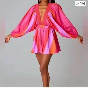 Love Pink and Orange Mini Dress